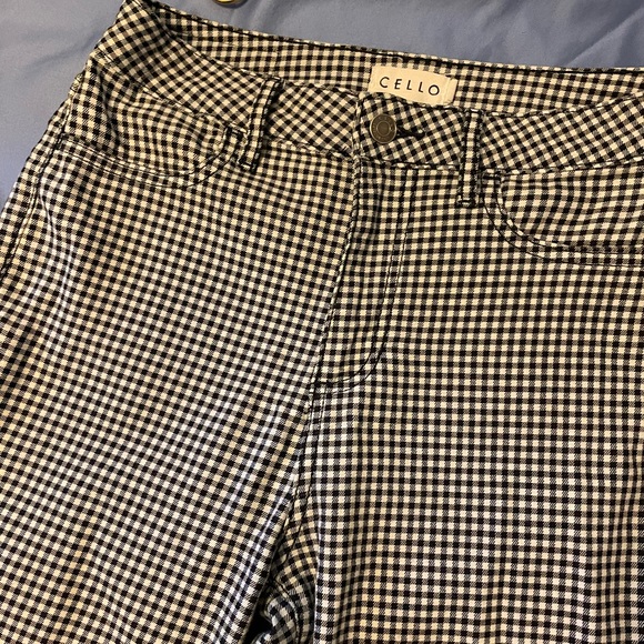 Navy blue gingham jeans size 7 - Picture 1 of 3
